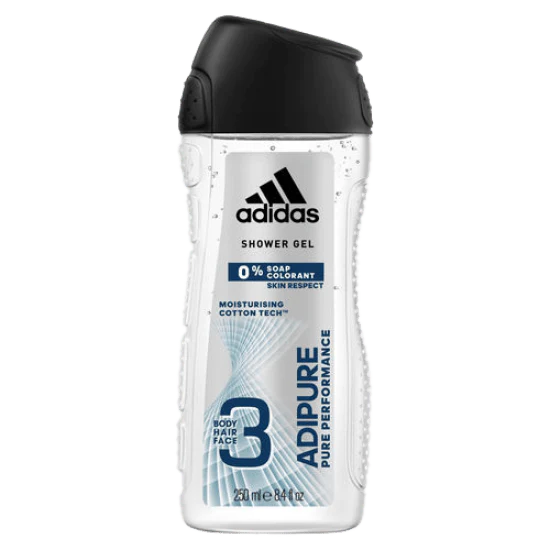 Adidas Shower Gel 3In1 Moisturising Cotton Tech 8.4Oz/250Ml