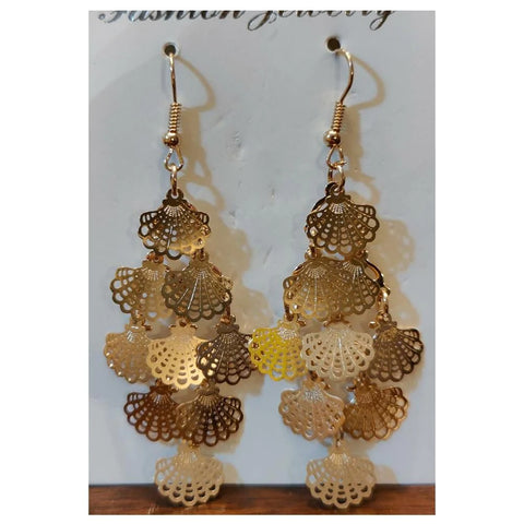 Ayzel- Peacock Feather Design EarRings - Golden