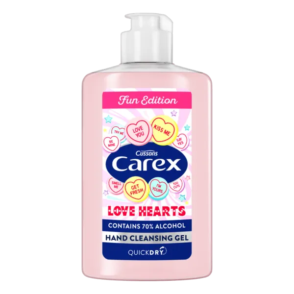 CAREX HAND GEL CLEANSING LOVE HEARTS 300ML