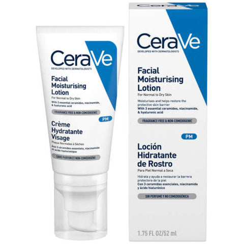 CERAVE FACIAL MOISTURIZING LOTION FOR NORMAL TO DRY SKIN PM 1.75OZ/52ML