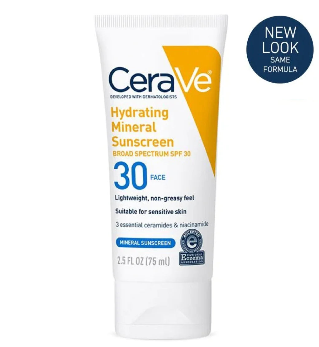 CERAVE HYDRATING MINERAL SUNSCREEN SPF30 FACE 2.5OZ/75ML