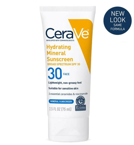 CERAVE HYDRATING MINERAL SUNSCREEN SPF30 FACE 2.5OZ/75ML