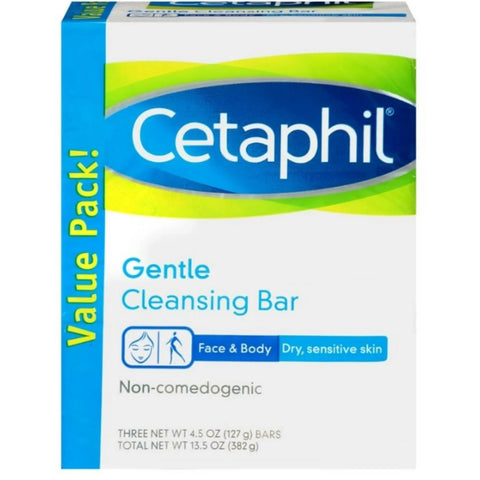 Cetaphil Gentle Cleansing Bar, 4.5 oz 3 ea (Pack of 2)