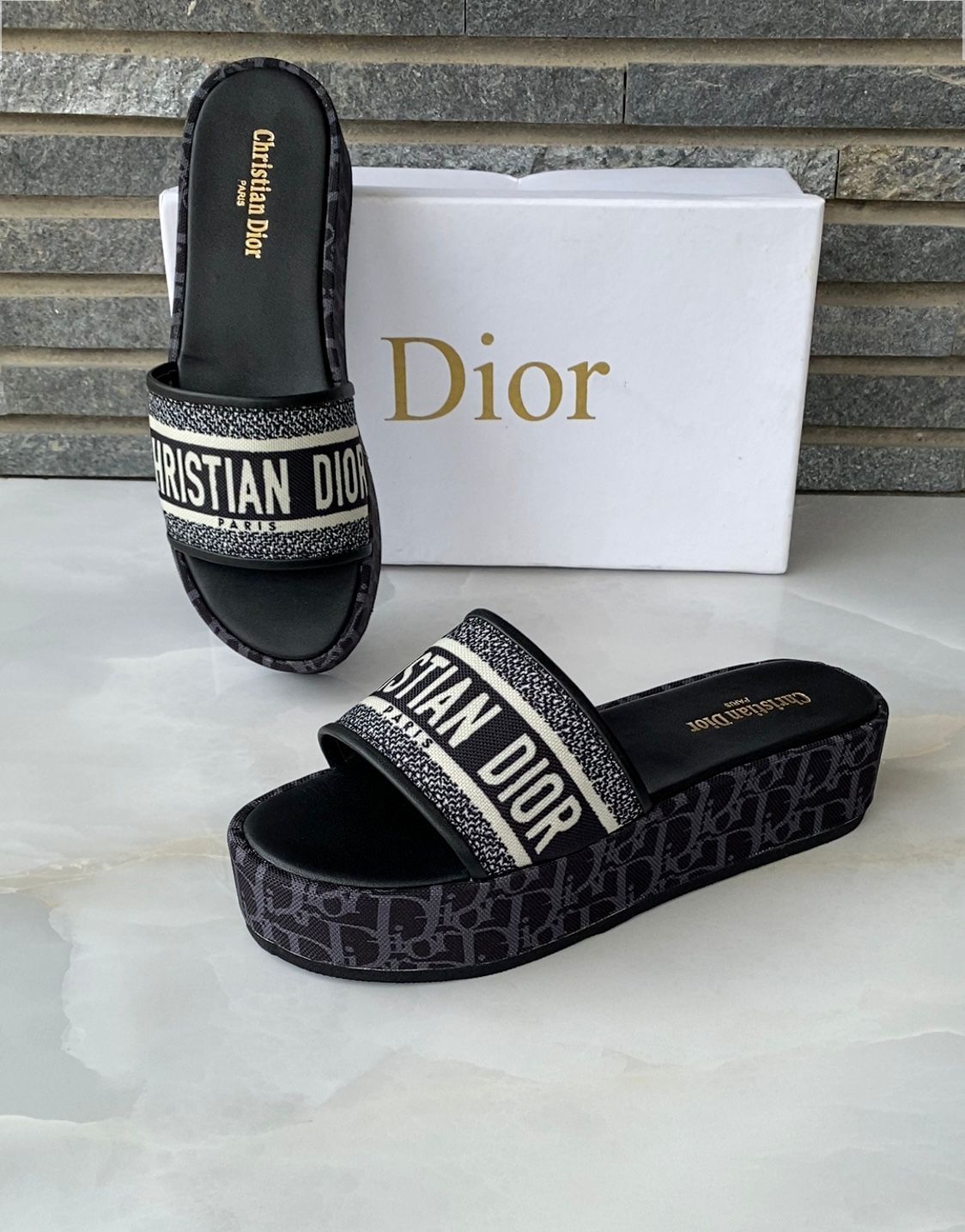 Christian dior wedges discount