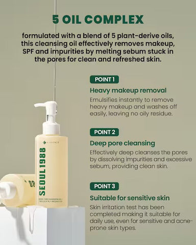 SEOUL 1988 Cleansing Oil Pine Cica 1% +Probiotics 200ml