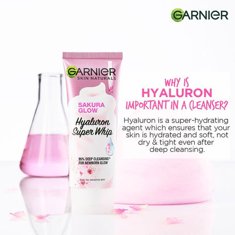 Garnier Sakura Glow Hyaluron Super Whip Foam 100-Ml