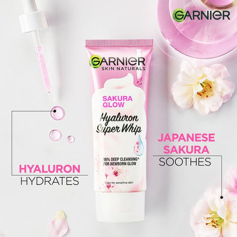 Garnier Sakura Glow Hyaluron Super Whip Foam 100-Ml