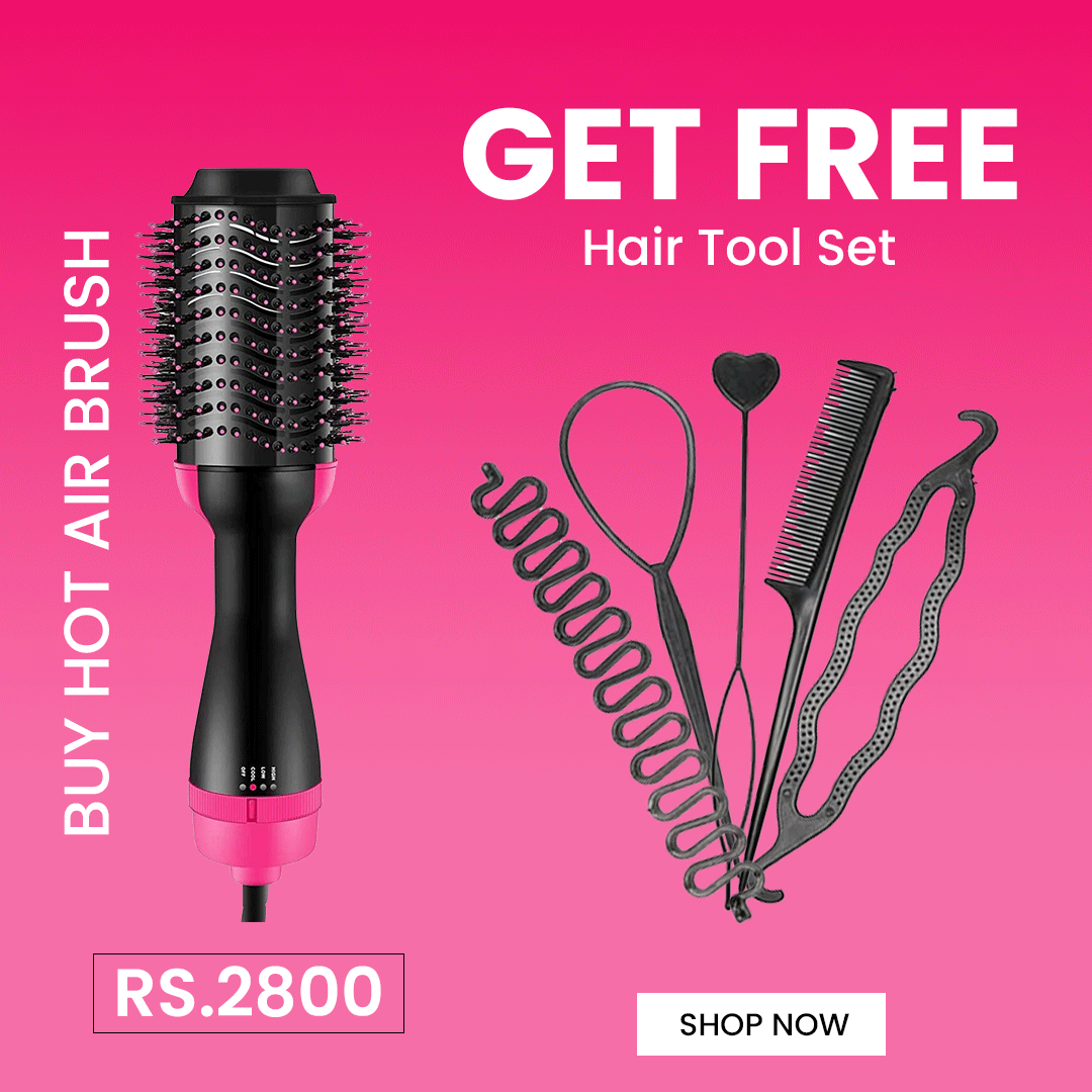 One Step 3 In 1 Hot Air Brush + Free Hair Tool Set - 01 Month Free Warranty