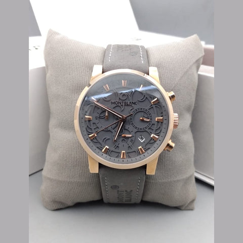 Mont Blanc Grey Strap Watch