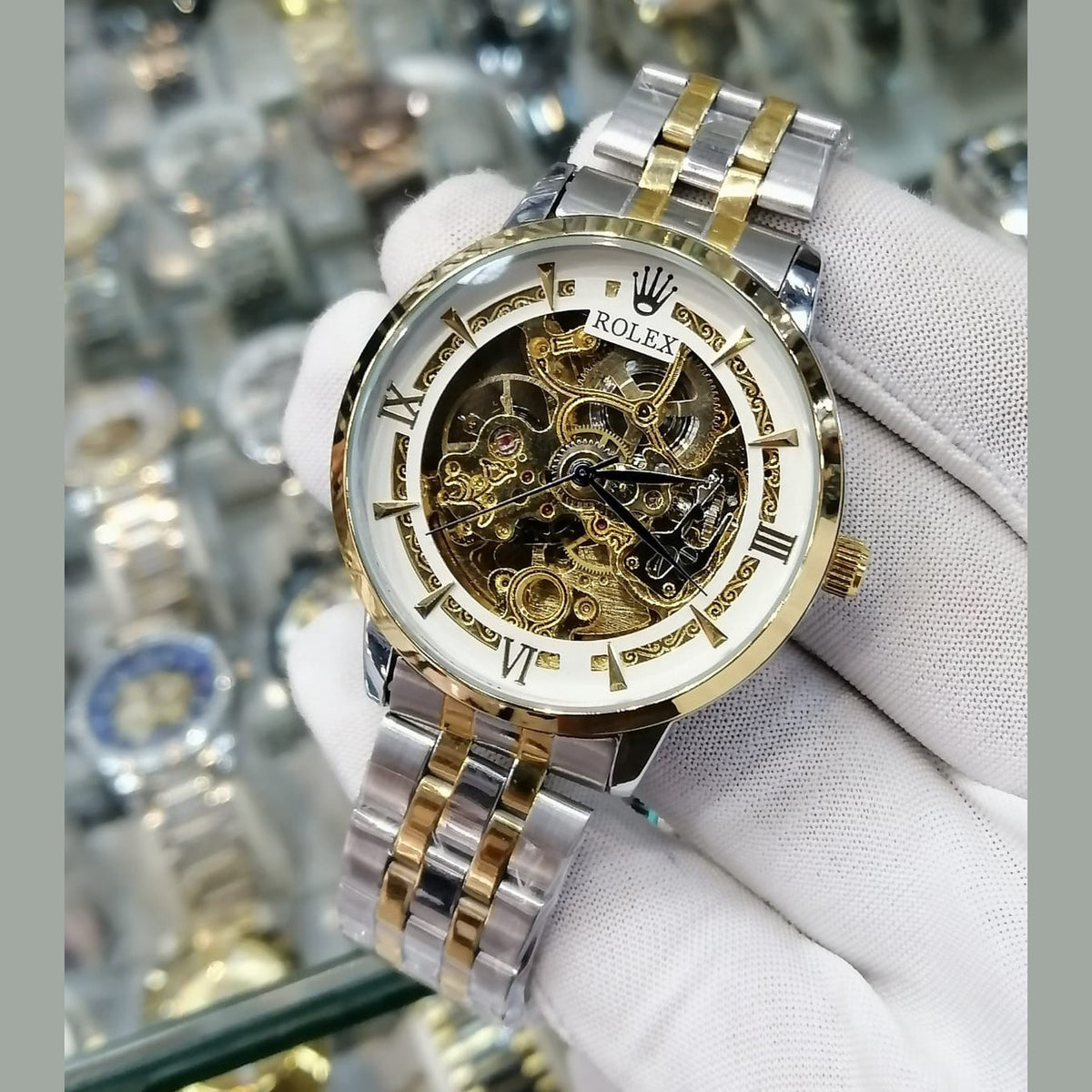 ROLEX MECHANICAL DIAL TWO TONE WATCH