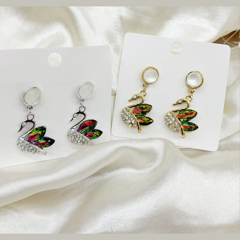 Colorful Swan Style Earrings