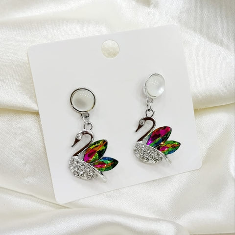Colorful Swan Style Earrings