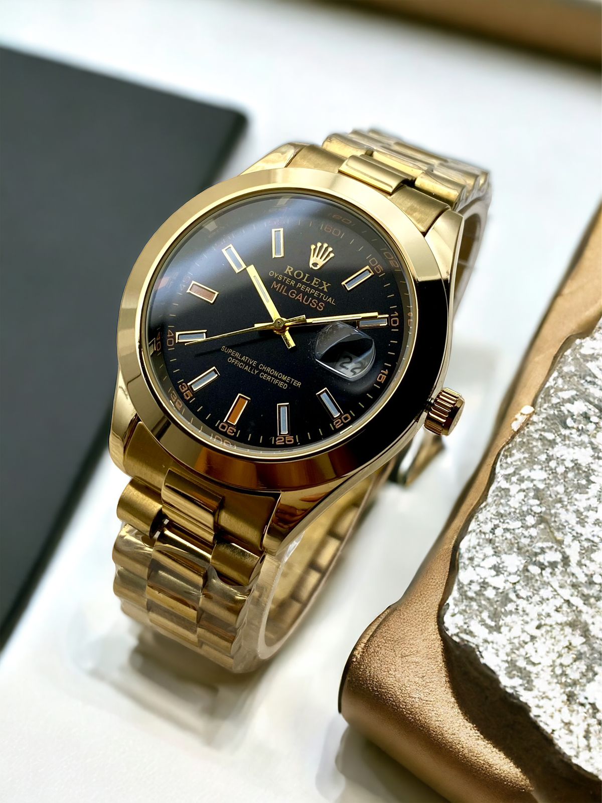 ROLEX OYSTRE PERPETUAL MILGAUSS CHAIN WATCH