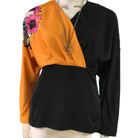 Flower Design Poly Georgette Tops