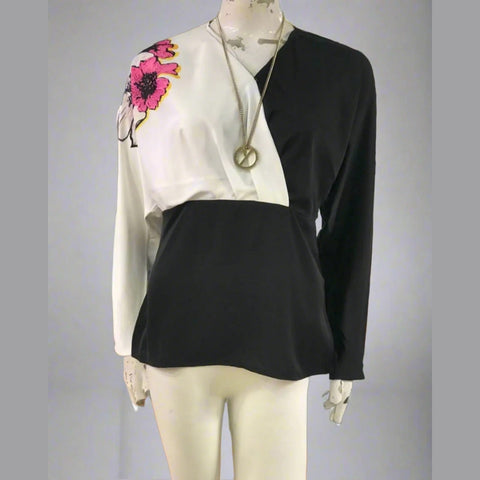 Flower Design Poly Georgette Tops