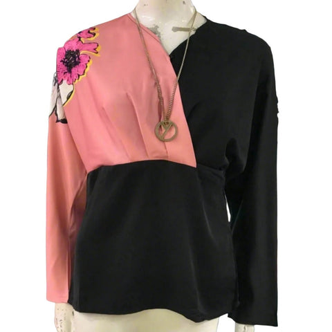 Flower Design Poly Georgette Tops