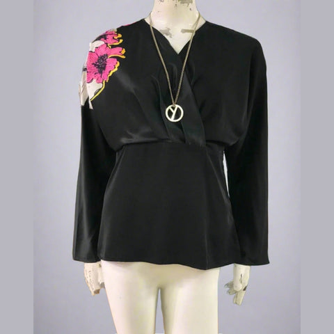 Flower Design Poly Georgette Tops