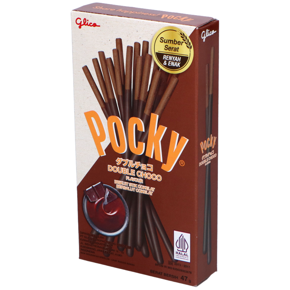Glico Pocky Biscuit Stick Double Chocolate Flavor 12x10x47g.