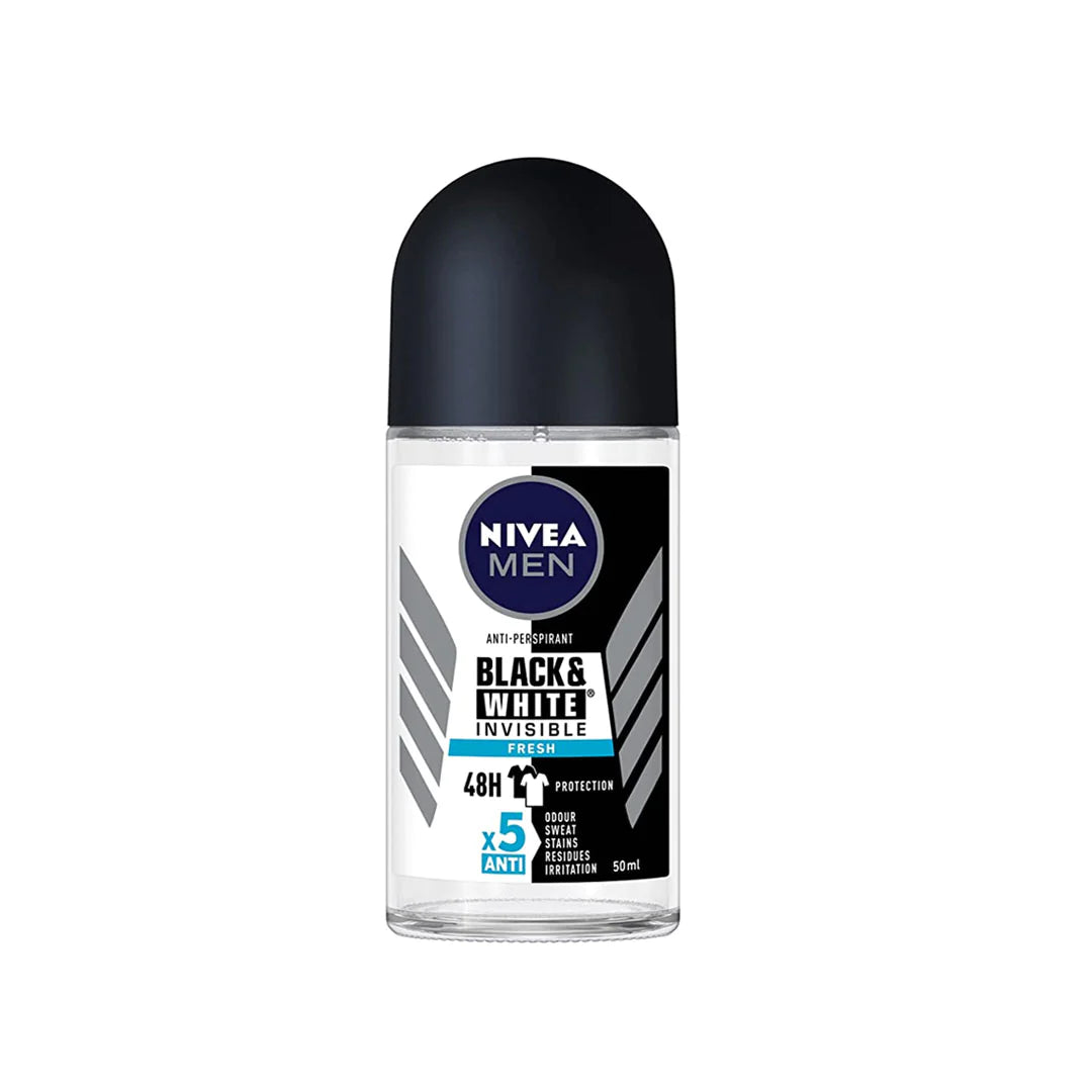NIVEA DEODRANT ROLL ON MEN INVISIBLE BLACK & WHITE 50ML