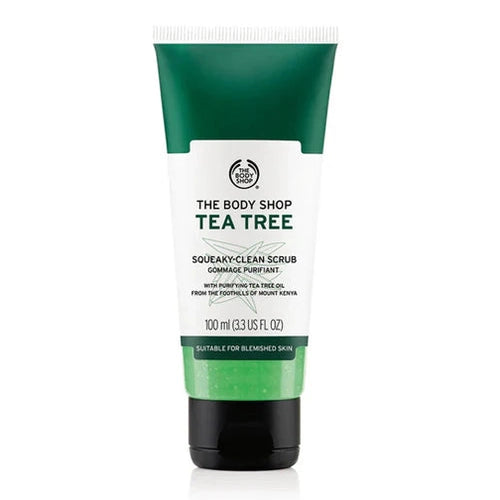 THE BODY SHOP TEA TREE SQUEAKY-CLEAN SCRUB 3.3OZ/100ML