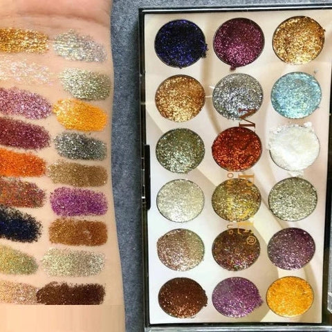 MISS ROSE 18-Color Sequin Glitter Eyeshadow Palette