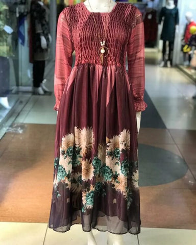 Mesmerizing Smoke Shaffon Dress Fabric for Stunning Evening Wear