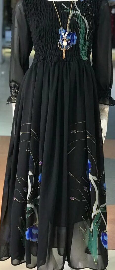 Mesmerizing Smoke Shaffon Dress Fabric for Stunning Evening Wear