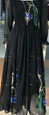 Mesmerizing Smoke Shaffon Dress Fabric for Stunning Evening Wear