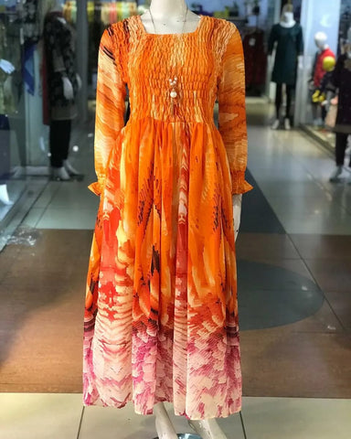Mesmerizing Smoke Shaffon Dress Fabric for Stunning Evening Wear