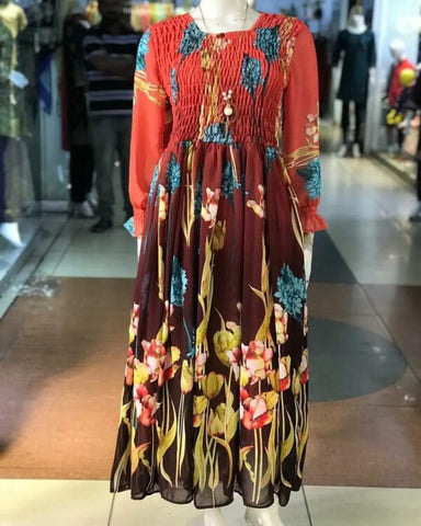 Mesmerizing Smoke Shaffon Dress Fabric for Stunning Evening Wear