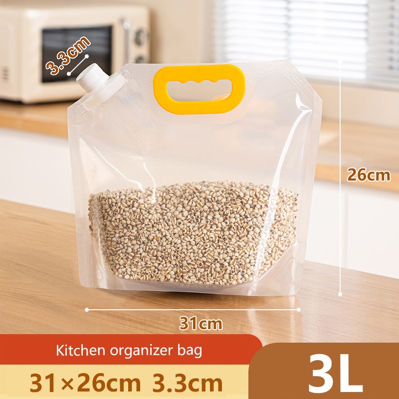 3L Transparent Stand-Up Cereals Nozzle Storage Bag DIY