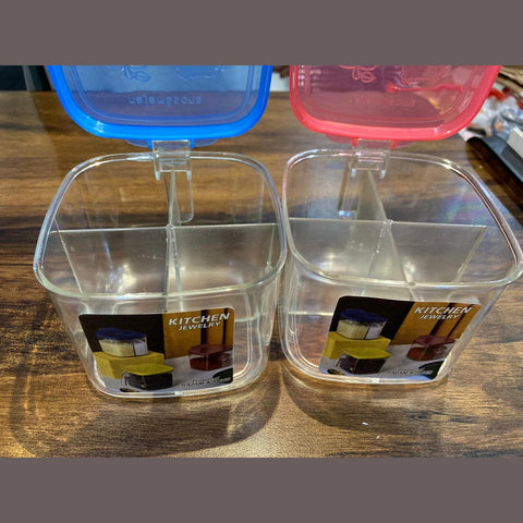 4 Grid Container Seasoning Spice Storage Box