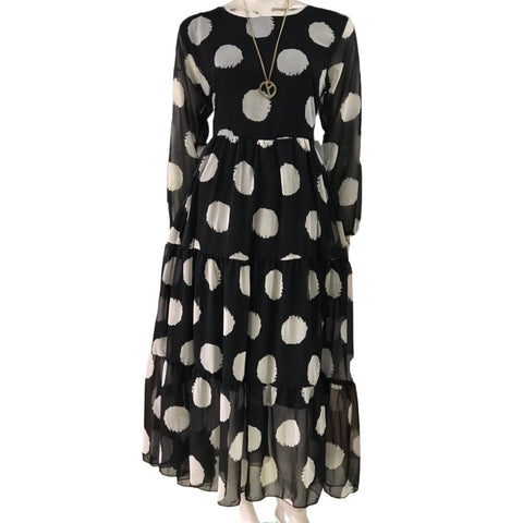 Chiffon Big Dots Print Dress