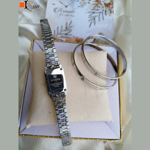 SWINGSTAR LADIES WATCH  STAINLESS STEEL CHAIN WATCH  WITH 2 BENGAL