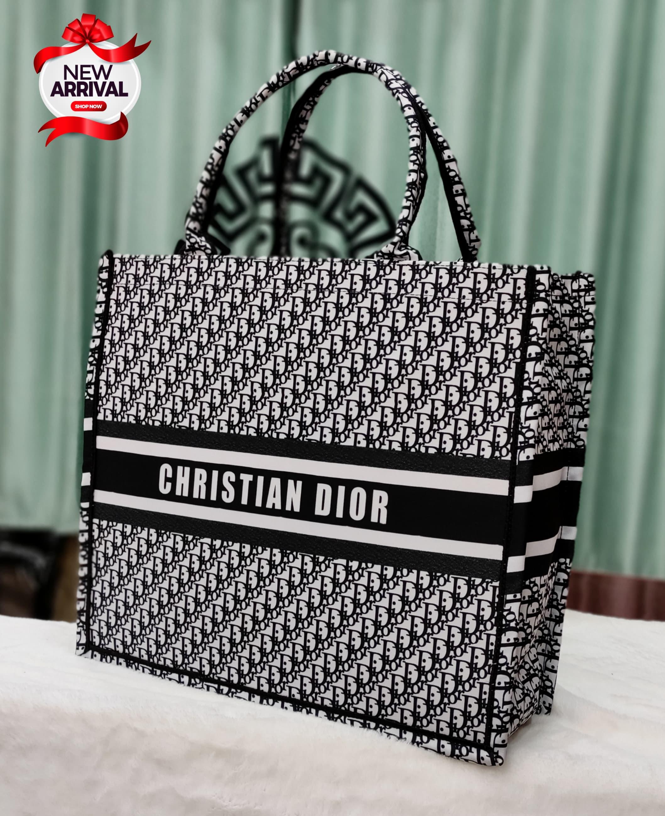 CHRISTIAN DIOR TOTTE BAG Black White