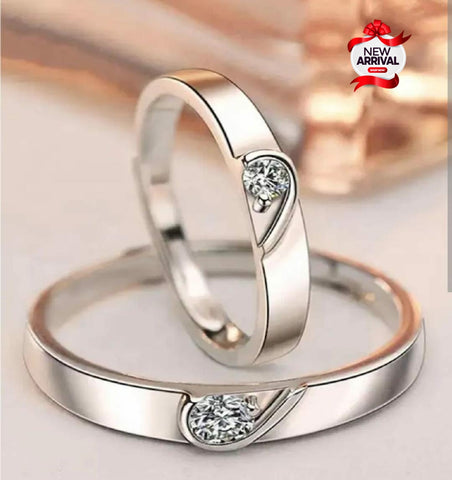 Beautiful Fancy Silver Different Design 2pcs Couple Ring