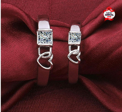 Beautiful Fancy Silver Different Design 2pcs Couple Ring