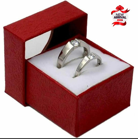 Beautiful Fancy Silver Different Design 2pcs Couple Ring