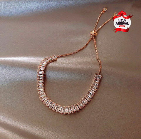 Classic Zircon Gold Silver Adjustable up & down style Bracelet