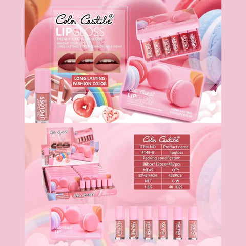 Color Castle Trending Long Lasting Lip Gloss Set of 6pc