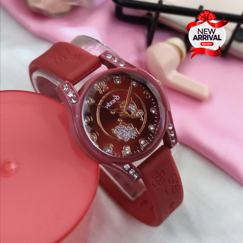 LADIES RUBBER STRAP WATCH
