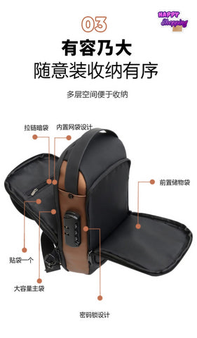 New Fashion Style Casual Water Proff Oxford Chest Cross Body Bag For Man