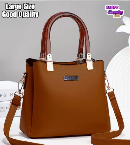 Charles & Keith High Quality Shoulder Bag  For Girls With Imported Acrylic Handle