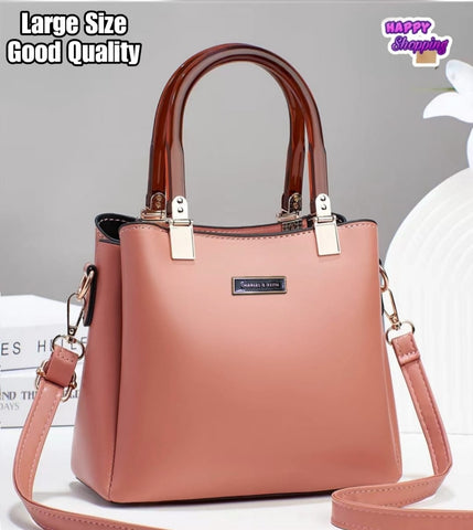 Charles & Keith High Quality Shoulder Bag  For Girls With Imported Acrylic Handle