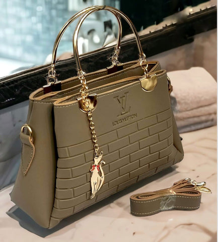 3 Zipper L.V High Quality  Bags With Imported Keychain