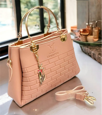 3 Zipper L.V High Quality  Bags With Imported Keychain