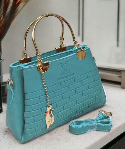 3 Zipper L.V High Quality  Bags With Imported Keychain