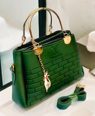 3 Zipper L.V High Quality  Bags With Imported Keychain