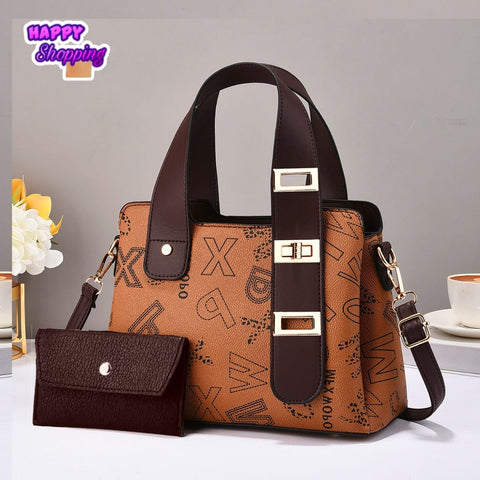 New 3 Lock 2 Pcs HandBag Set For Girls