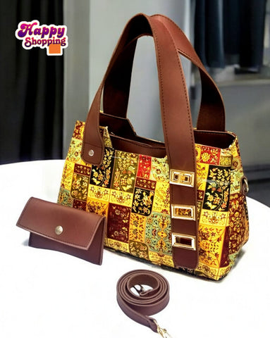 New 3 Lock 2 Pcs HandBag Set For Girls